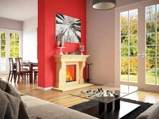 Schönes Wohnzimmer mit Kamin