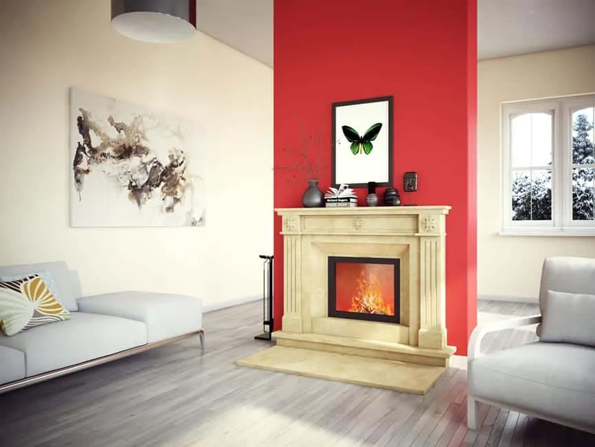 Wohnzimmer mit Kamin