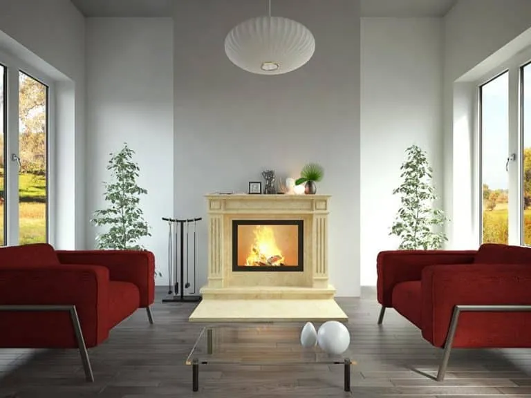 Modernes Wohnzimmer mit Kamin