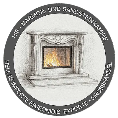 Marmor-Sandsteinkamin mit Feuer